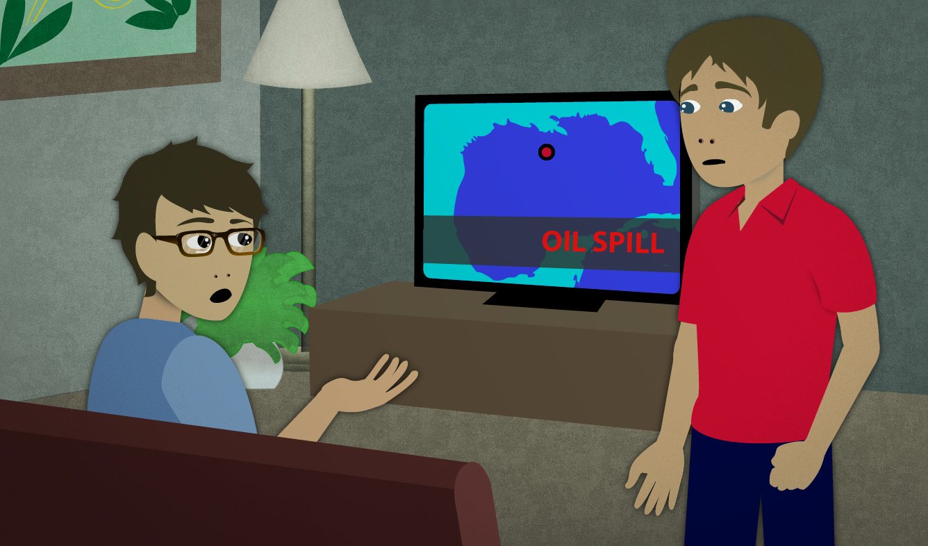 English Lesson: There's been a big oil spill off the coast of Louisiana.