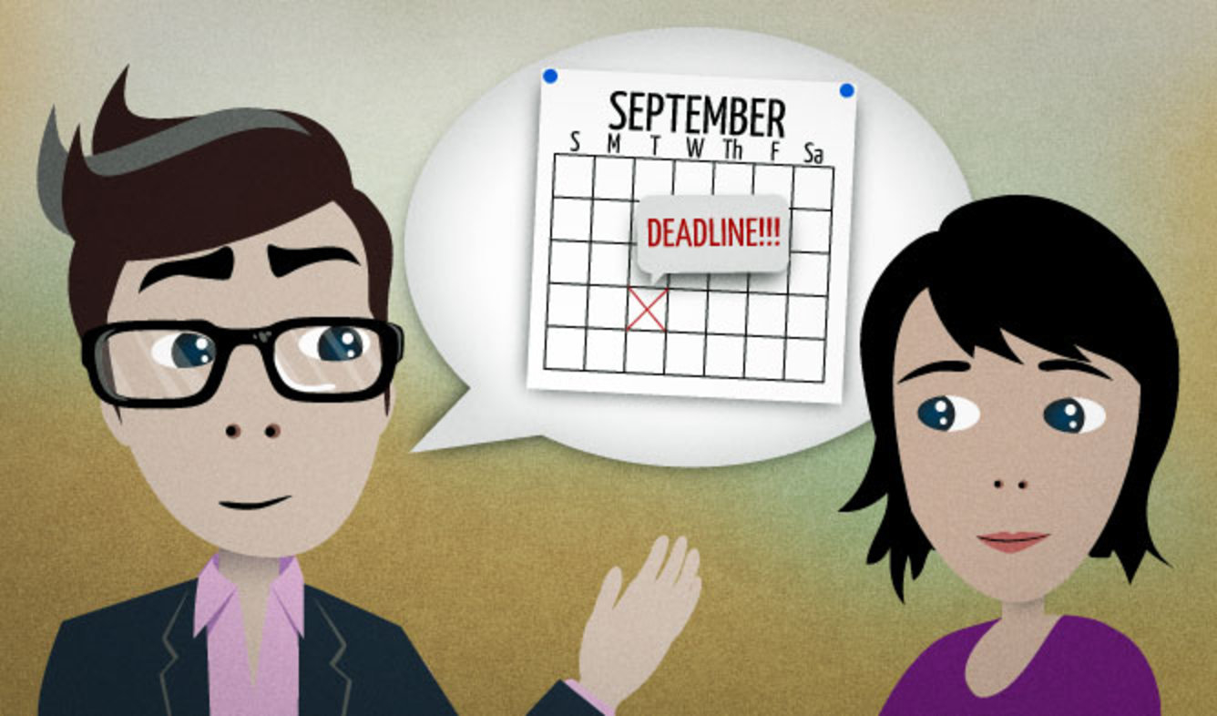 English Lesson: We can be fined tens of thousands of dollars if we miss one of the filing deadlines.