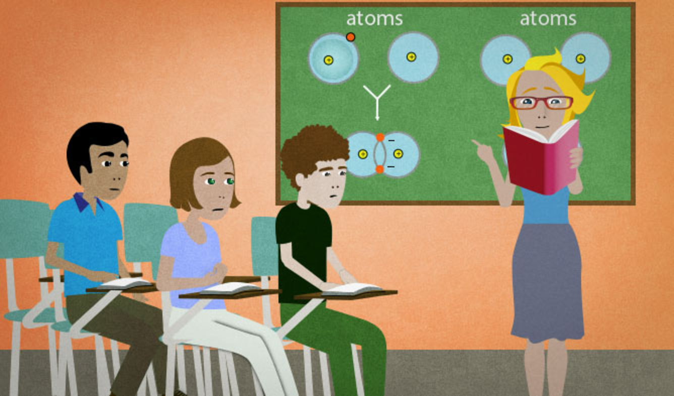 English Lesson: Moving on, let's review the differences between ionic and covalent bonds.