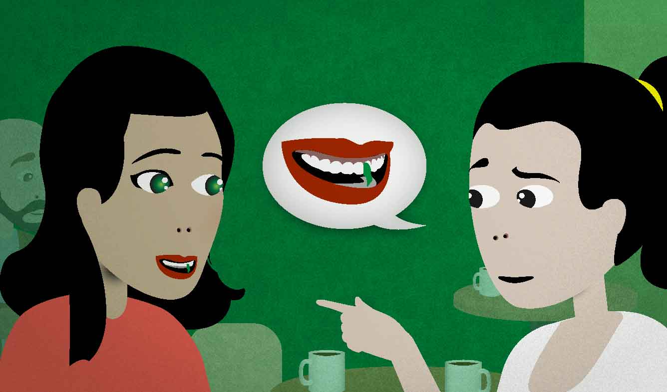 English Lesson: Hey, um, you've got something stuck in your teeth.